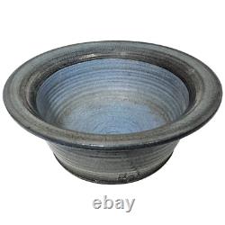 MCM Monumental Pacific Stoneware Bennett Welsh Signed Bowl Centerpiece Blue 14