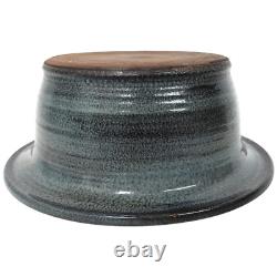 MCM Monumental Pacific Stoneware Bennett Welsh Signed Bowl Centerpiece Blue 14