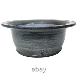 MCM Monumental Pacific Stoneware Bennett Welsh Signed Bowl Centerpiece Blue 14