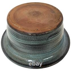 MCM Monumental Pacific Stoneware Bennett Welsh Signed Bowl Centerpiece Blue 14