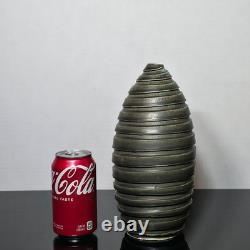 MCM Swirled Green Matte Studio Art Pottery Vase Signed