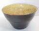 MCM Vintage 1954 Abraham Cohn Studio Art Pottery Bowl Dark Brown & Yellow Signed