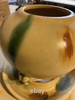 MCM Vintage Japanese Studio Pottery Pedestal Bowl SIGNED RARE
