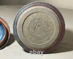 MCM vintage Handmade TIM MATHER Studio Pottery Stoneware Covered Fish Dish Jar
