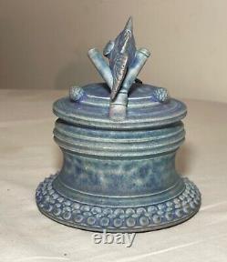 MCM vintage Handmade TIM MATHER Studio Pottery Stoneware Covered Fish Dish Jar