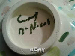 MEMPHIS Cup & Saucer & Plate Set Art Studio Pottery Circa 80s Vintage Signed