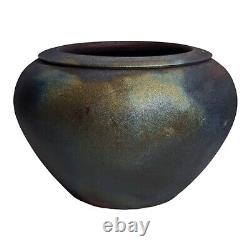 MIKE BRENNAN RAKU Vase 1999 Signed Studio Art Pottery California Vintage