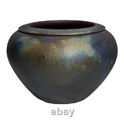 MIKE BRENNAN RAKU Vase 1999 Signed Studio Art Pottery California Vintage