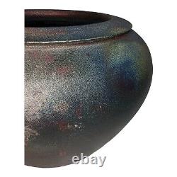 MIKE BRENNAN RAKU Vase 1999 Signed Studio Art Pottery California Vintage