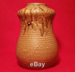 MOD JAPANESE vtg signed studio art pottery cabinet gourd vase mid century modern