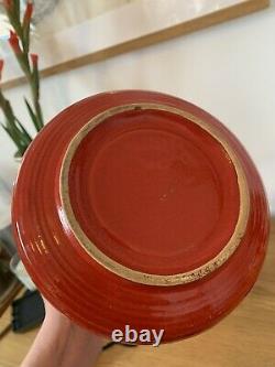Magnificent Vintage Studio Pottery Water Jug And 3 Cup Set Burnt Orange Mint
