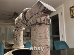 Marc Ward Studio Pottery Raku Vase Signed Crackle Glaze Art Ceramic Vintage 14