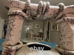 Marc Ward Studio Pottery Raku Vase Signed Crackle Glaze Art Ceramic Vintage 14