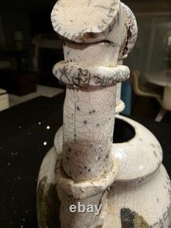 Marc Ward Studio Pottery Raku Vase Signed Crackle Glaze Art Ceramic Vintage 14