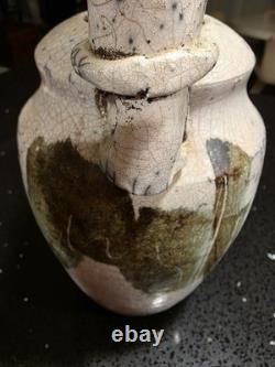 Marc Ward Studio Pottery Raku Vase Signed Crackle Glaze Art Ceramic Vintage 14