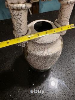 Marc Ward Studio Pottery Raku Vase Signed Crackle Glaze Art Ceramic Vintage 14