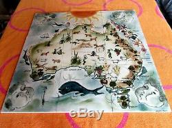 Martin Boyd, Vintage Hand Painted, 9 Tile Map Of Australia signed. 1950-60s