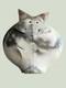 Mary Gates Dewey Studio Pottery Sitting Fat Cat Sculpture 1992 Large 13x13 Vtg