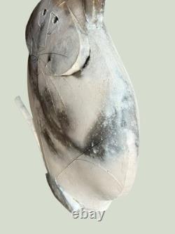 Mary Gates Dewey Studio Pottery Sitting Fat Cat Sculpture 1992 Large 13x13 Vtg