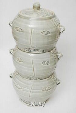Matthew Metz Ceramic Face Jug Studio Pottery Tobacco Jar Folk MCM Vintage