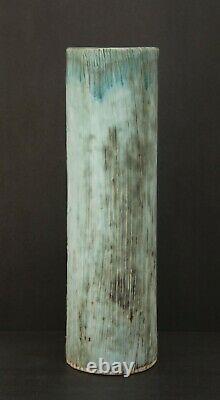 McCarty Jade Merigold Vtg Studio Pottery Mississippi Mud Tall Vase Nutmeg 12.5