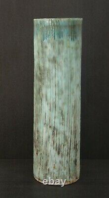 McCarty Jade Merigold Vtg Studio Pottery Mississippi Mud Tall Vase Nutmeg 12.5