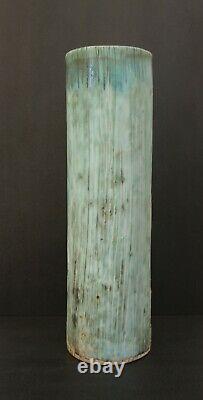 McCarty Jade Merigold Vtg Studio Pottery Mississippi Mud Tall Vase Nutmeg 12.5