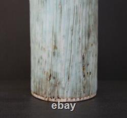 McCarty Jade Merigold Vtg Studio Pottery Mississippi Mud Tall Vase Nutmeg 12.5