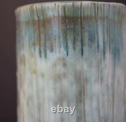McCarty Jade Merigold Vtg Studio Pottery Mississippi Mud Tall Vase Nutmeg 12.5