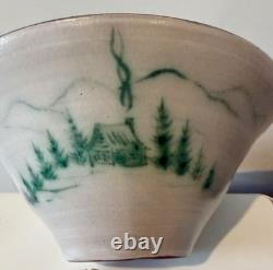 McWhirter Pottery NC Red Ware Bowl Mtn Cabin Vtg Folk Art Beautiful Studio 11.5x