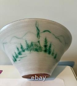 McWhirter Pottery NC Red Ware Bowl Mtn Cabin Vtg Folk Art Beautiful Studio 11.5x
