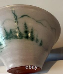 McWhirter Pottery NC Red Ware Bowl Mtn Cabin Vtg Folk Art Beautiful Studio 11.5x