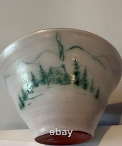 McWhirter Pottery NC Red Ware Bowl Mtn Cabin Vtg Folk Art Beautiful Studio 11.5x