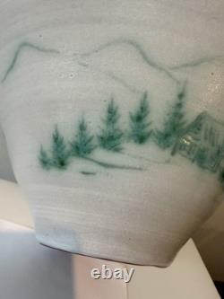 McWhirter Pottery NC Red Ware Bowl Mtn Cabin Vtg Folk Art Beautiful Studio 11.5x