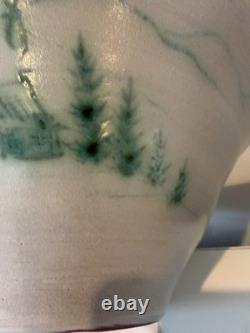 McWhirter Pottery NC Red Ware Bowl Mtn Cabin Vtg Folk Art Beautiful Studio 11.5x