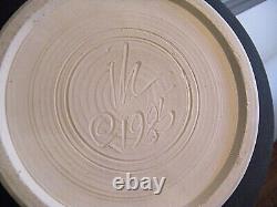Memphis HC Sign 1985 Vintage Abstract Raku Studio Art Pottery Vase Gold Enamel
