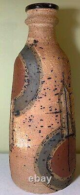 Michael Gubkin 1982 Ohio Studio Pottery Extra Large Vase 15 1/2 Sgraffito RARE