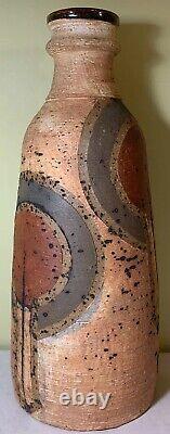 Michael Gubkin 1982 Ohio Studio Pottery Extra Large Vase 15 1/2 Sgraffito RARE