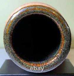 Michael Gubkin 1982 Ohio Studio Pottery Extra Large Vase 15 1/2 Sgraffito RARE