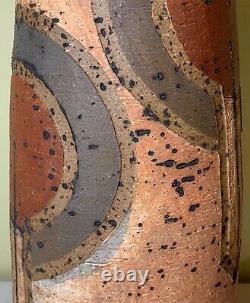 Michael Gubkin 1982 Ohio Studio Pottery Extra Large Vase 15 1/2 Sgraffito RARE