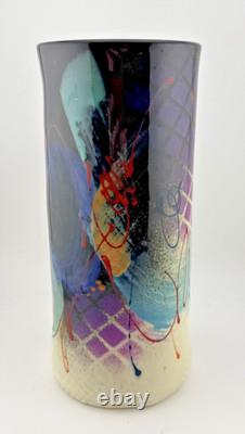Michael Kifer Vase Post Modern Memphis Style Studio Pottery Cylinder Vintage