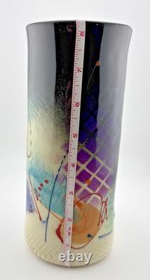 Michael Kifer Vase Post Modern Memphis Style Studio Pottery Cylinder Vintage