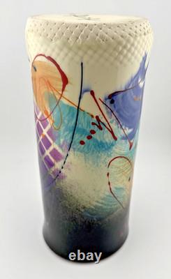 Michael Kifer Vase Post Modern Memphis Style Studio Pottery Cylinder Vintage
