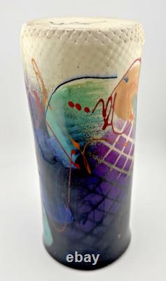 Michael Kifer Vase Post Modern Memphis Style Studio Pottery Cylinder Vintage
