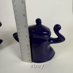 Michael Lambert vintage studio pottery Dancing Tea Pot & Sugar Bowl Cobalt