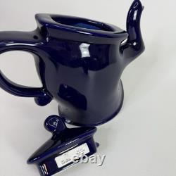 Michael Lambert vintage studio pottery Dancing Tea Pot & Sugar Bowl Cobalt