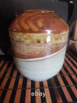 Michael Saul Studio Art Pottery Vase Signed Vintage 1982
