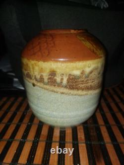 Michael Saul Studio Art Pottery Vase Signed Vintage 1982