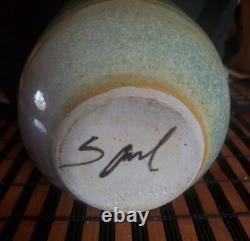Michael Saul Studio Art Pottery Vase Signed Vintage 1982