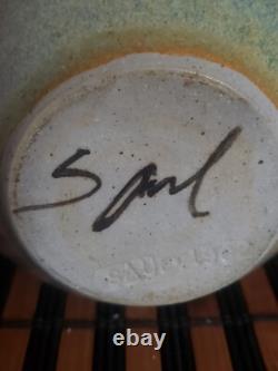 Michael Saul Studio Art Pottery Vase Signed Vintage 1982